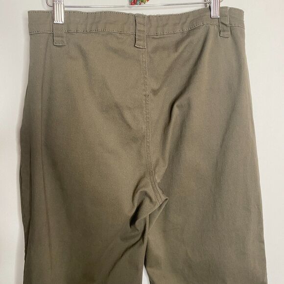 Hot Topic Olive Green Multi-Pocket Girls Cargo Wide Leg Trousers Y2K Size 9 - Picture 7 of 11